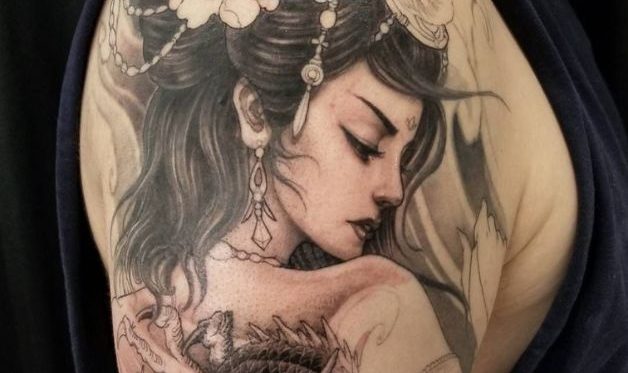 Tatto Geisha mặt quỷ độc đáo