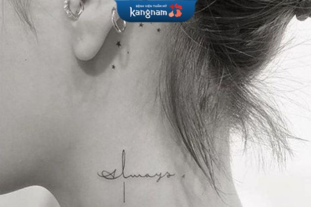 Tattoo chữ trên cổ làm tӑꞑg phần quyến rũ