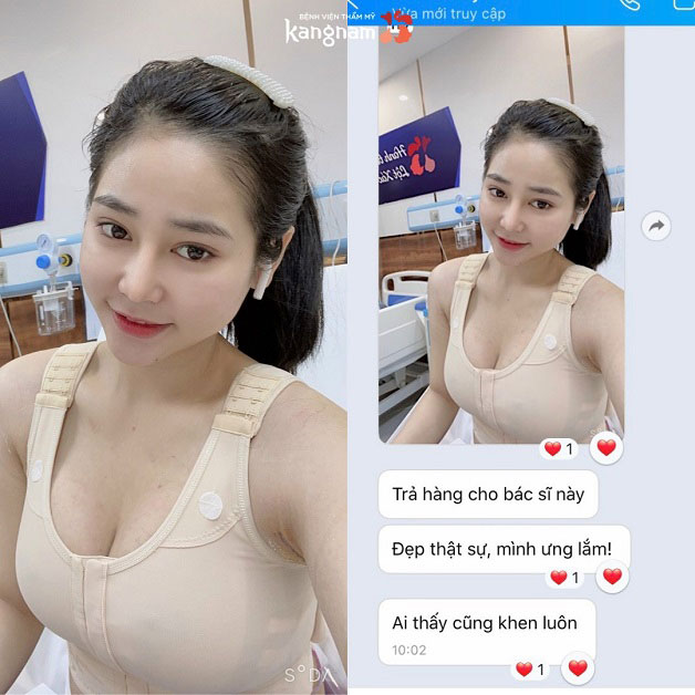 Khách hàng hài lòng với dịch vụ nâng ngực tại Kangnam