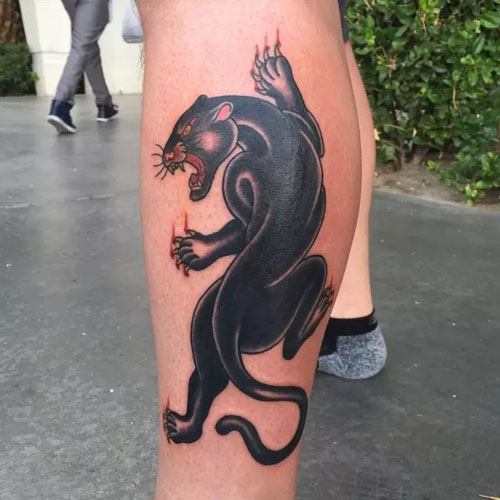 tattoo con báo đen nhỏ