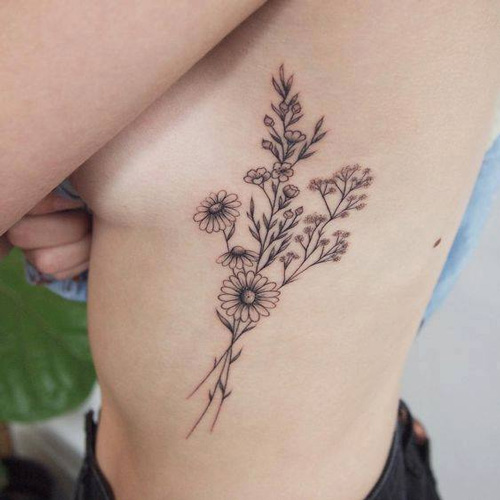 tattoo hoa cúc mini