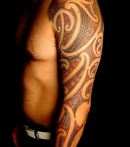 Hình xăm maori kín cánh tay
