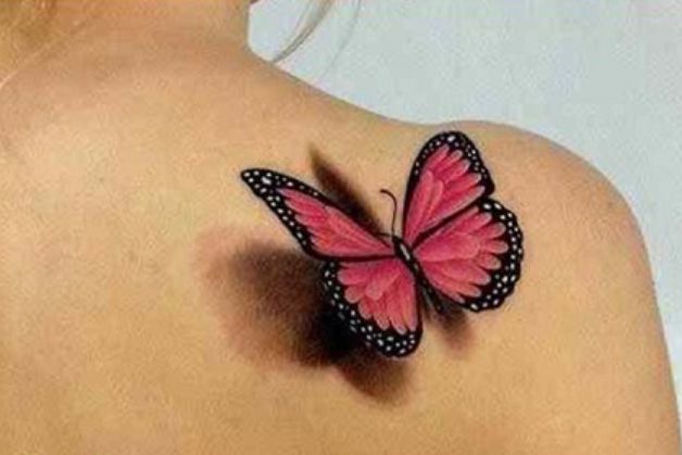 Hình xăm con bướm 3D mang đến sự tinh tế
