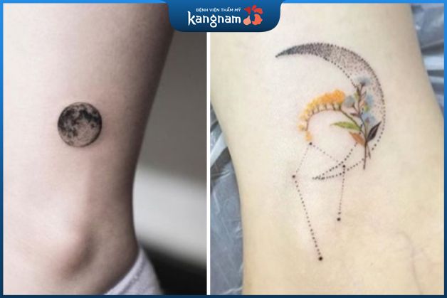 Tattoo mặt trăng ở cổ chân