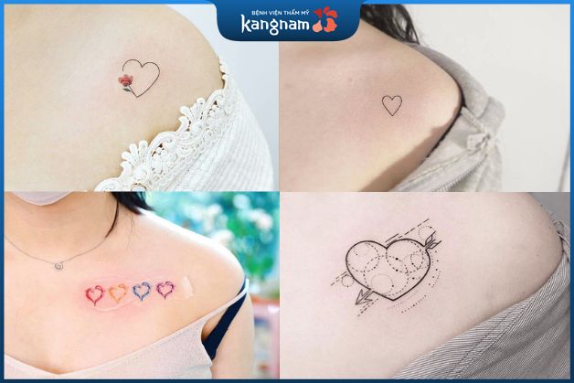 Tattoo trái tim cách điệu cho nữ
