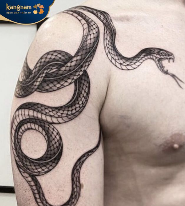 Tattoo bắp tay con rắn