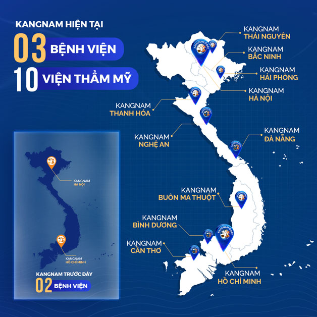 Kangnam Thái Nguyên nằm trong hệ thống chi nhánh lớn khắp cả nước