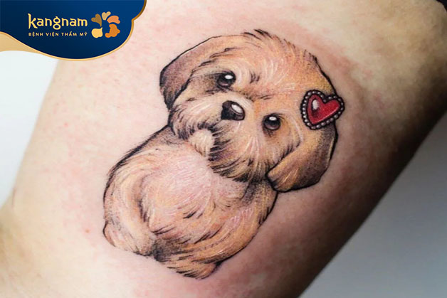Tattoo con chó cute, ngộ nghĩnh
