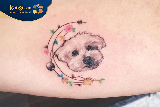 Tattoo con chó cute, dễ thương
