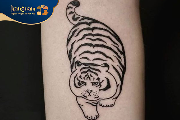Xăm hình con hổ cute cung thể hiện sự tinh tế trong nghệ thuật tattoo