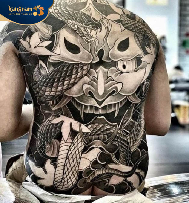 Khung hình xăm mặt quỷ hanya - Thạch bàn long biên hà nội - 0365932888 -...  | Tattoos, Animal tattoo, Art