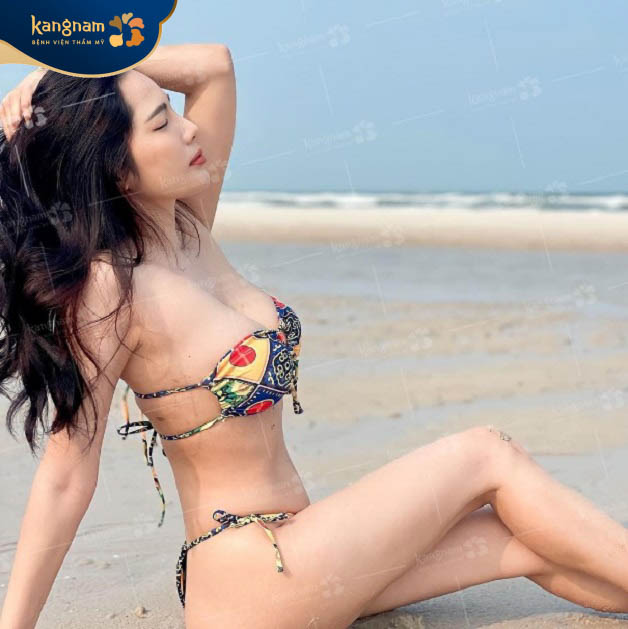 Bạn Hồng Trang đã thoải mái diện bikini sau nâng ngực