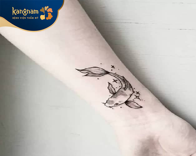 Tattoo cá chép mặt quỷ mini