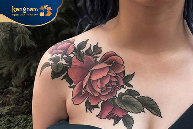 Tattoo hoa hồng kín vai đẹp nhất