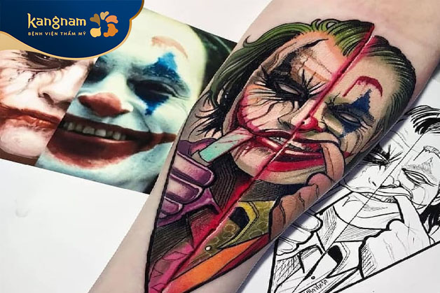 Tattoo Joker thường kết hợp giữa các đặc điểm tốt và xấu của nhân vật