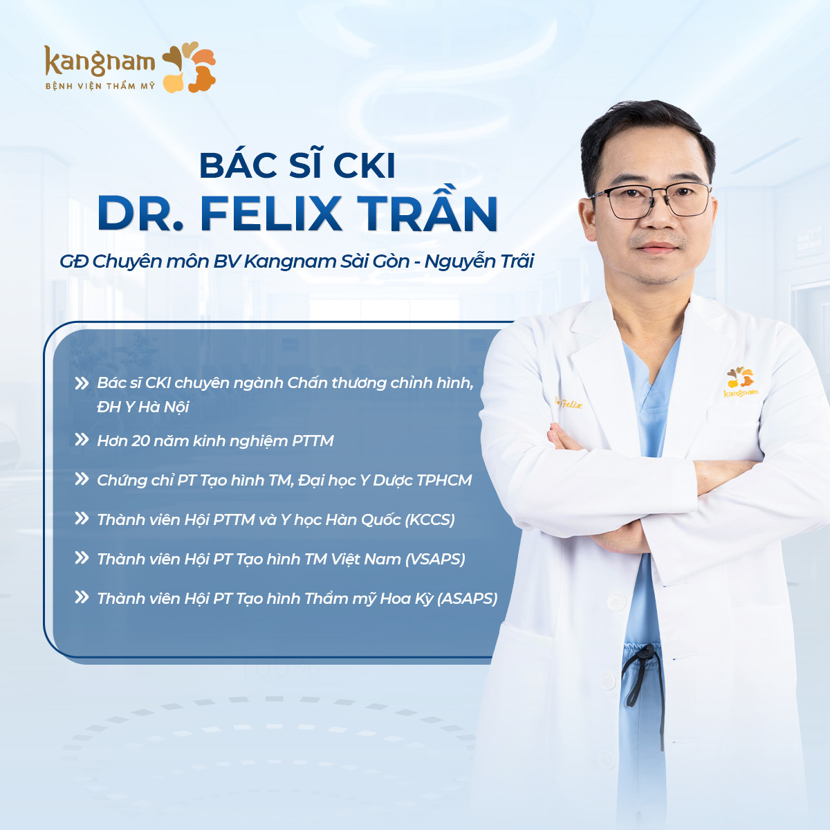 Bác sĩ Felix Trần đã có hơn 20 năm kinh nghiệm phẫu thuật thẩm mỹ