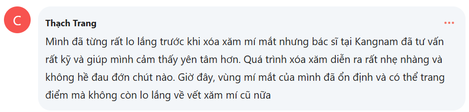 Thạch Trang xóa bỏ đường viền mí cũ sau khi xóa xăm tại Kangnam