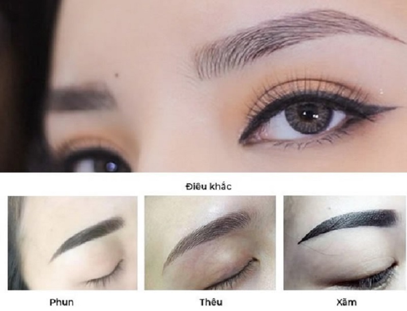 Kỹ thuật phun, xăm hay điêu khắc lông mày tạo dáng lông mày đậm, sắc nét