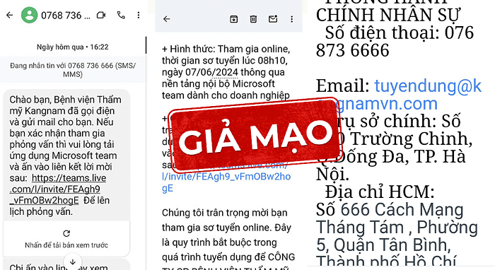 Các chiêu trò lừa đảo thông qua hình thức gửi đường link, gửi email cho ứng viên truy cập