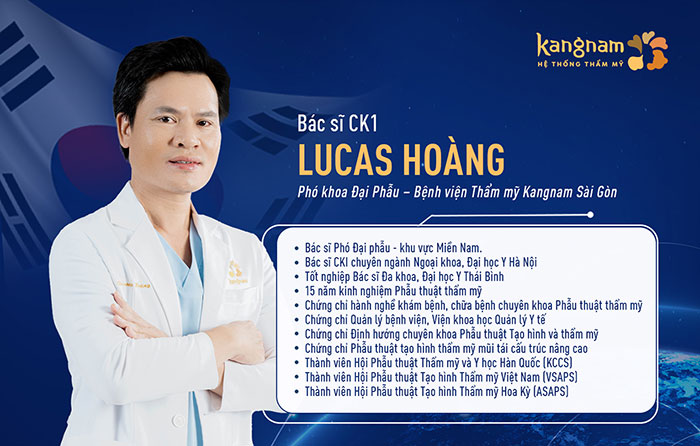 Bác sĩ Lucas Hoàng - Phó khoa Đại phẫu - Bệnh viện Thẩm mỹ Kangnam Sài Gòn