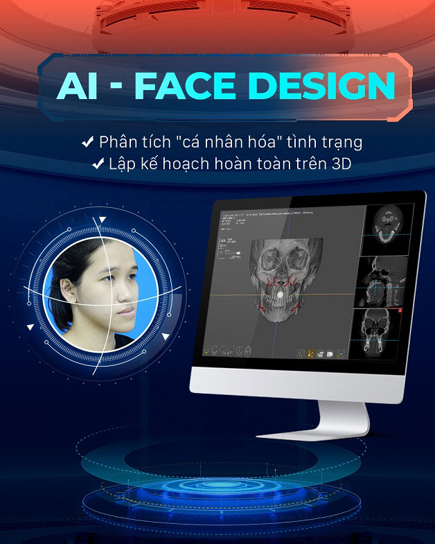 Công nghệ AI Face Design sử dụng trong hàm mặt