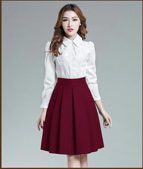 Chân váy chữ A đáng yêu là sự chọn lựa hàng đầu cho cô nàng hông nở, mông, chân to mông to mặc gì đẹp