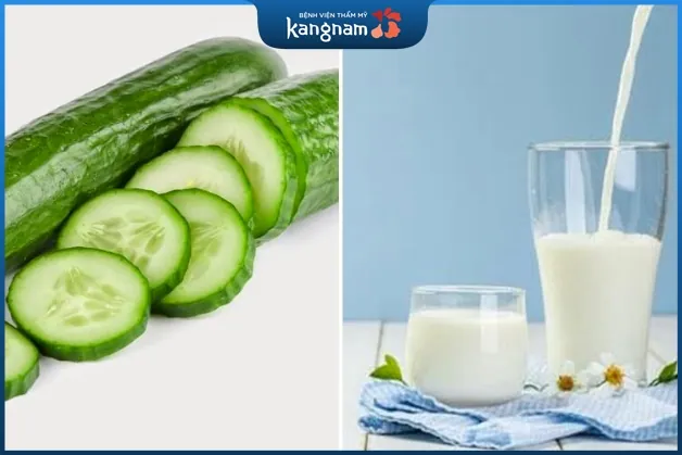 Dưa leo và sữa tươi dưỡng da nách sáng màu