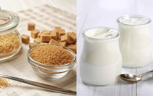 Tẩy da chết bằng đường nâu và sữa chua