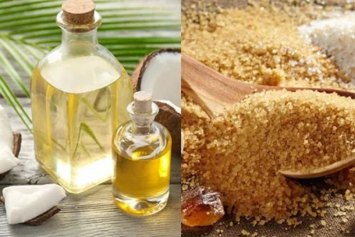 Sử dụng đường nâu kết hợp dầu dừa loại bỏ tế bào da chết hiệu quả