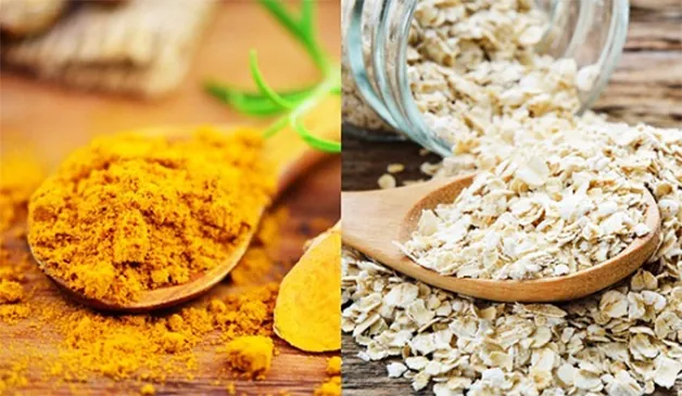 Bột yến mạch và nghệ giúp vòng 3 sáng mịn