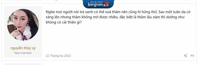Bạn Thúy Vi chia sẻ trên diễn đàn làm đẹp