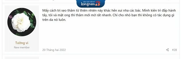 Bạn Tường Vi chia sẻ trên diễn đàn làm đẹp