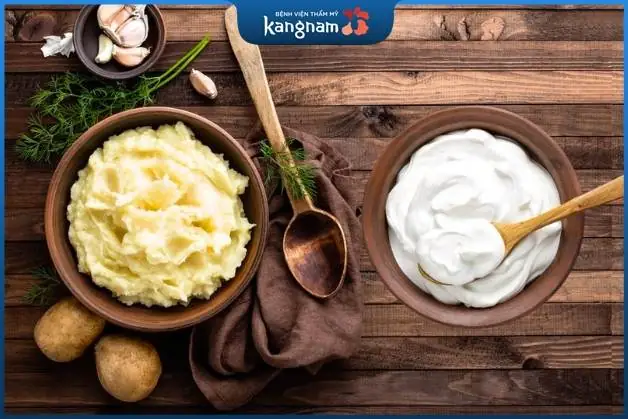 Khoai tây kết hợp sữa chua trị thâm nách tại nhà