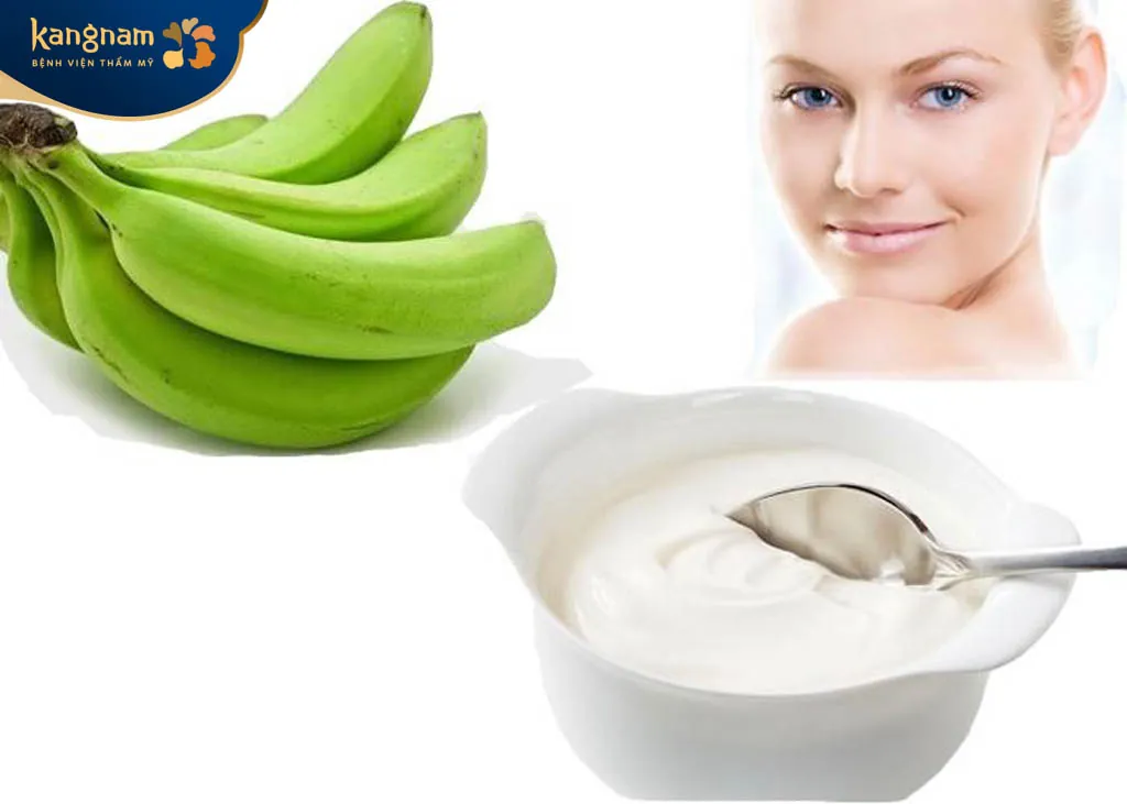 Chuối xanh và sữa chua mẹo trị tàn nhang an toàn