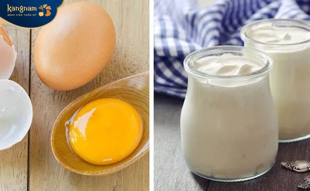 Kết hợp sữa chua không đường và trứng gà trị tàn nhang