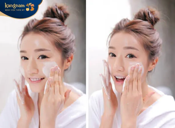 Nên làm sạch da để giúp lỗ chân lông được thông thoáng