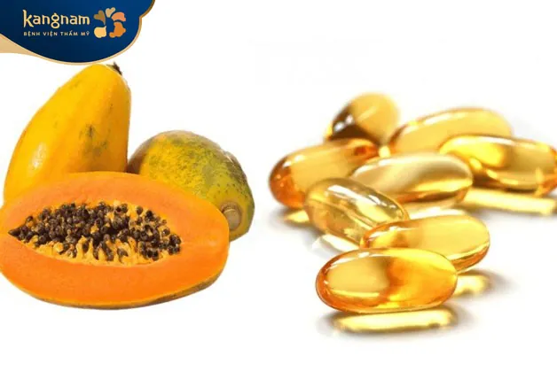 Vitamin E kết hợp với đu đủ mờ thâm sẹo