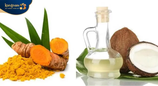 Kết hợp nghệ với dầu dừa tạo hỗn hợp dưỡng da hiệu quả