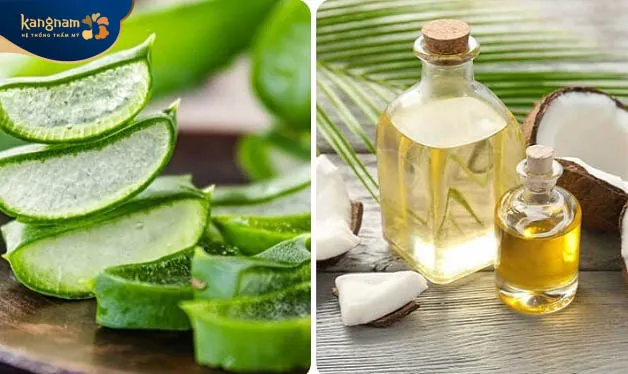 Kết hợp dầu dừa với nha đam để dưỡng da